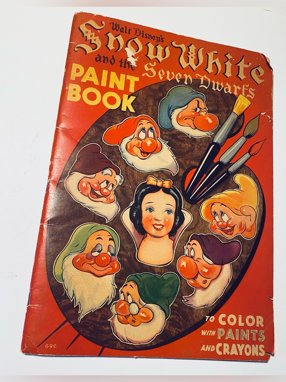 Vintage 1938 Walt Disney's Snow White and the Seven Dwarfs Paint Book/Color Book